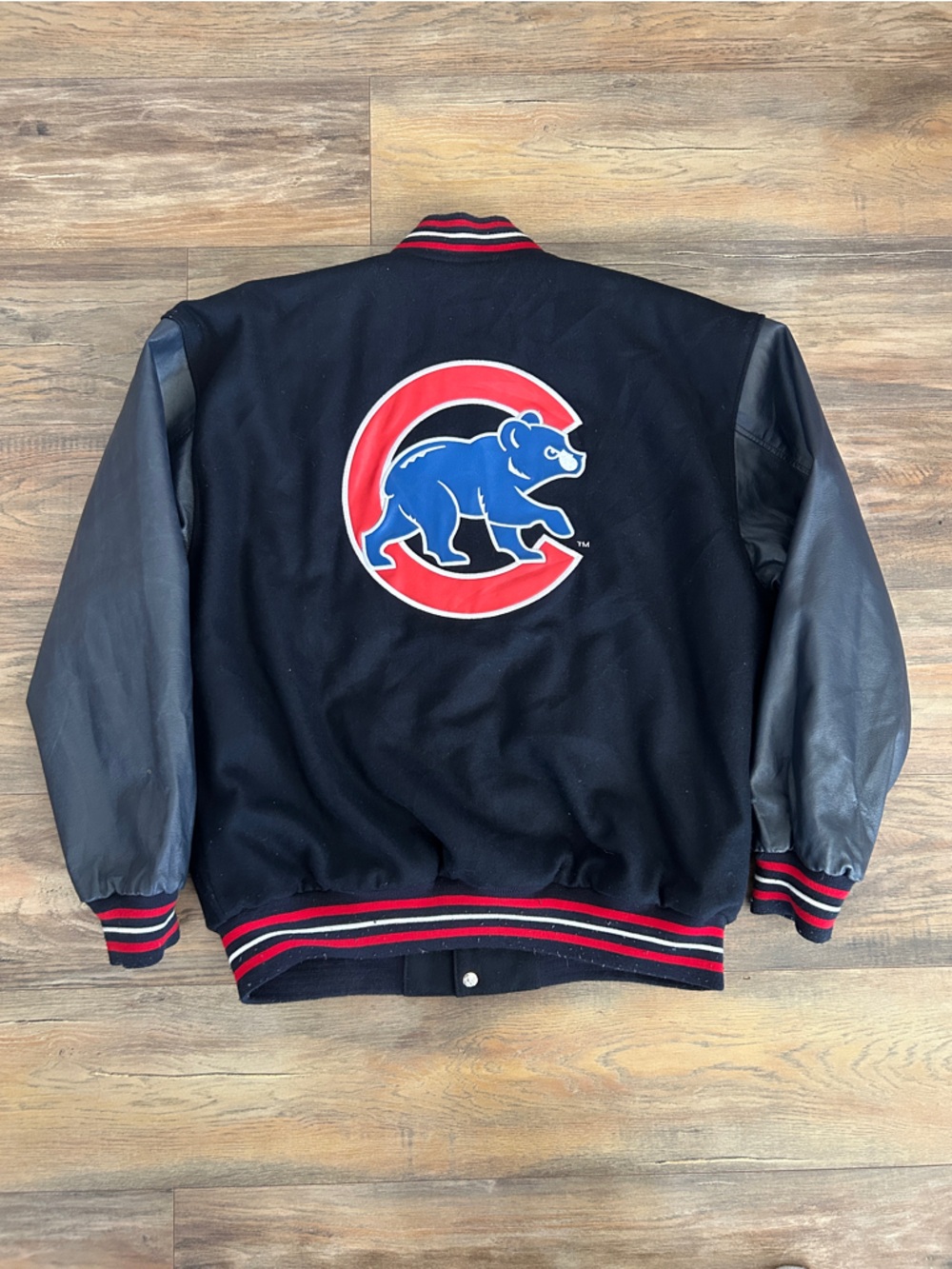 Vintage Chicago Cubs JH Designs Reversible Wool Varsity Jacket XL - Picture 5 of 11